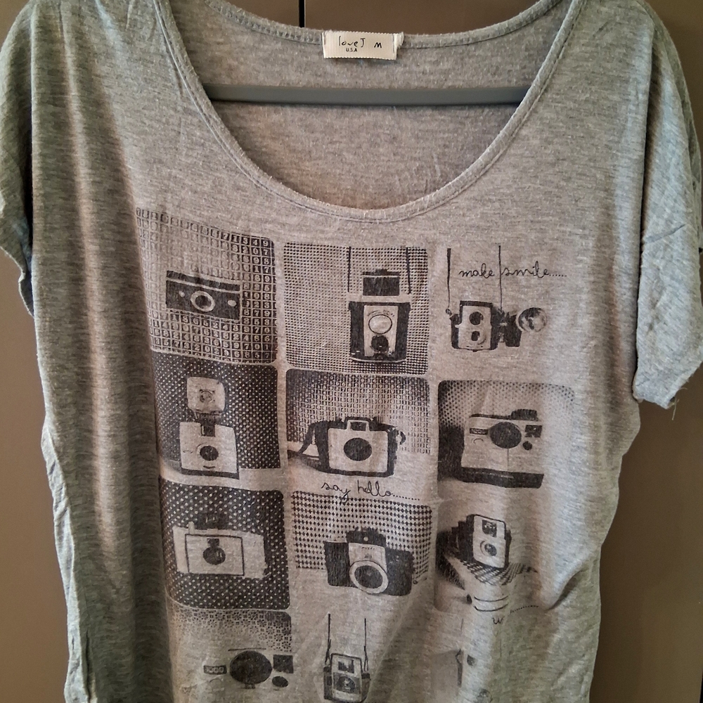 Heather Gray Camera Graphic Tee